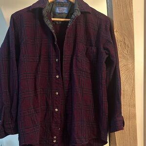 Pendleton Burgundy and Navy Plaid Shirt